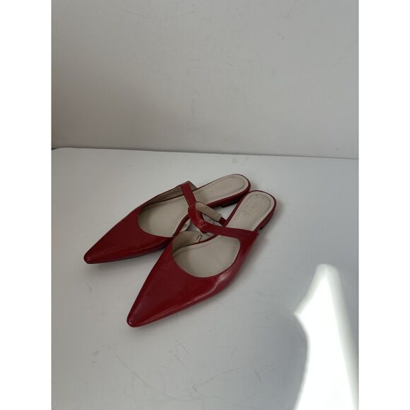 Zara Pointed Toe Red Flats - Picture 2 of 5